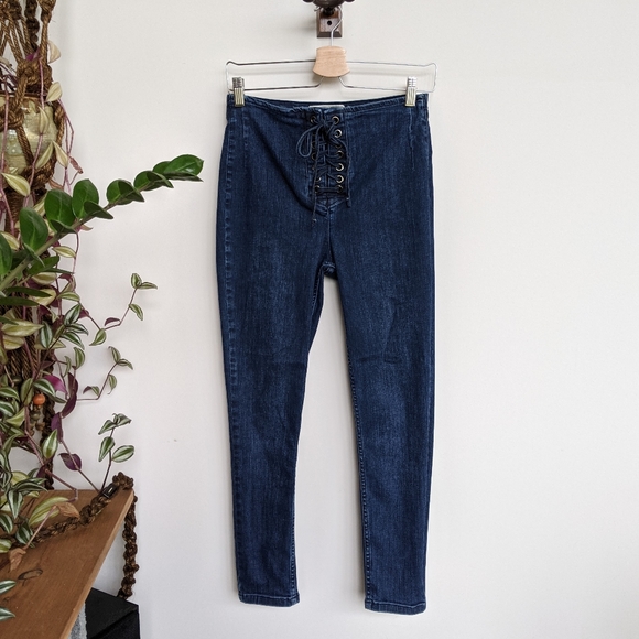 Free People Denim - Free People Lace-up Jeans